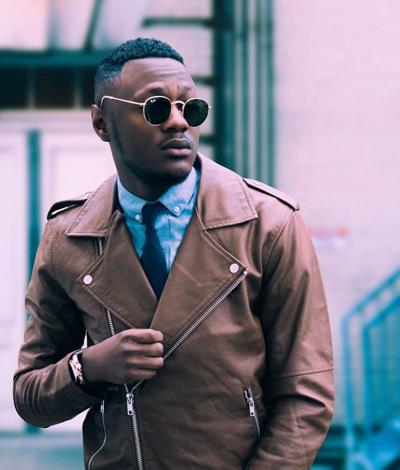 Men's Brown Leather Biker Jacket